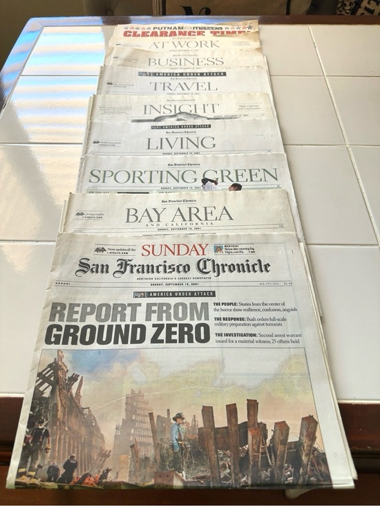 SF Chronicle Other - San Francisco Chronicle Sept 16 2001 Complete 9-Section Ground Zero